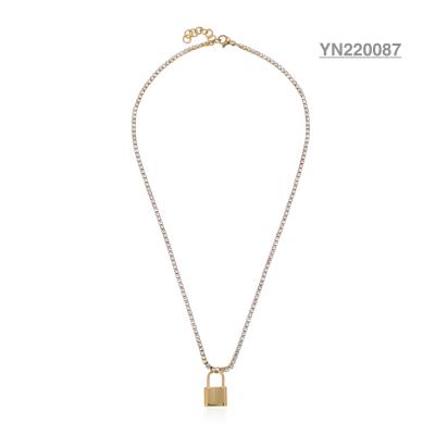 China Jewelry Collection vintage lock pendant torque 18k Gold Stainless Steel Necklace for sale