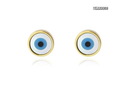 China Evil Eye Edelstahl Gold Ohrringe Nische Luxus Mode Blue Eye Ohrringe zu verkaufen