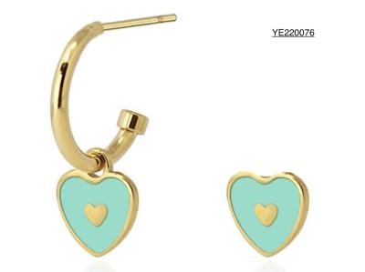 China Trendy Love Heart Dangle Oorbellen 316l roestvrijstalen oorbellen OEM ODM Te koop