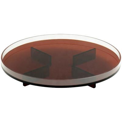 China Nordic Viable Style Acrylic Round Tray Amber Tea Tray Suits Living Room Model Room Art Furnishing for sale