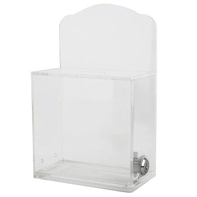 China Acrylic box donation box supports customized acrylic transparent piggy bank with lock acrylic storage display boxbox B-001 for sale