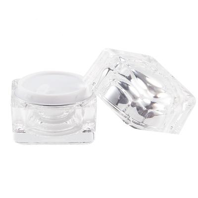 China 30g 50g 100g Empty Square Customization White Cream Skin Care Cosmetic Sample Acrylic Cosmetic Cream Jars for sale