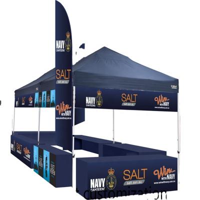 China Printed polyester steel frame exhibition tent promotion expo tent trade show wedding commercial tent can be customized logo A01 for sale