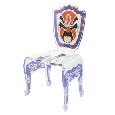 China Foldable Dining Chair Fashion Style Clear Acrylic Transparent Modern Design Printing Acrylic Dining Chair With Carving Patterns for sale