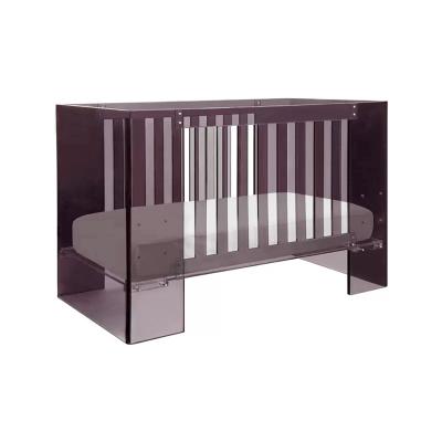 China Factory High Furniture Modern Clear Acrylic Transparent Crib Guardrail Anti Fall Fence Crib for sale