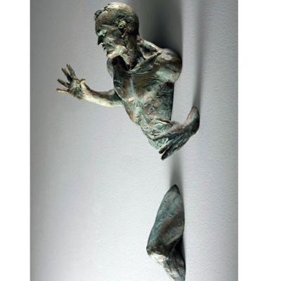 China China Art Deco Pugliese Sculpture Life Size Bronze Matteo Statue Man Wall Sculpture For Sale for sale