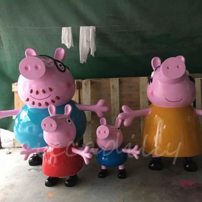 China China Home Party Decoration Sculpture Cartoon Fiberglass Pig Statue for sale