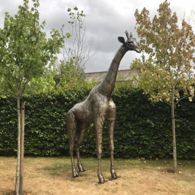 China China Factory Customized Large Outdoor Decoration Bronze Sculpture Metal Giraffe for sale