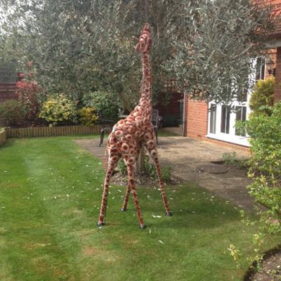 China China Outdoor Garden Decoration Bronze Casting Statue Giraffe Metal Sculptures Large Animal for sale