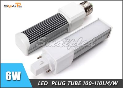 China 2500 - 10000K White 6W Horizontal LED Plug Light / G24 LED Light Bulb for sale