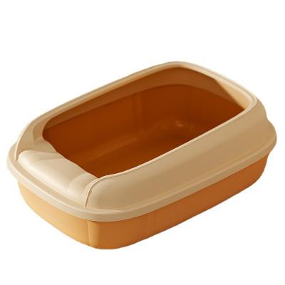 China Extra Large Cat Litter Basin Pp Material Eaves wide from ABS+PP to Preventsplashing Cat Litter Box clean for sale