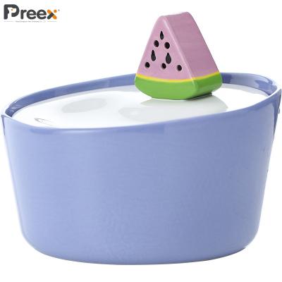 China Preex Water Dispenser Ceramic Waist Cartoon Flower Water Fountain Automatic Living Growing Pet Neck Basin for sale