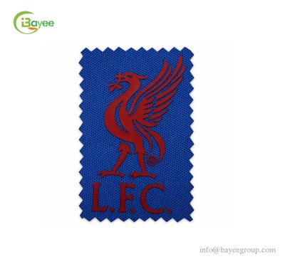 China Sustainable logo a custom t-shirt factory price wholesale custom heat transfer patches label for football uniform free sample design clean silicone for sale