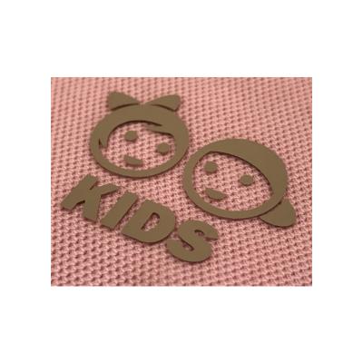 China Custom Flock Logo 3D Kids Brand Name Durable Sportswear Rubber Patch Label Heat Transfer Label Badges for sale