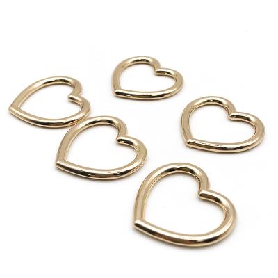 China Fast Shipping Nickel Free Metal Ring Custom Gold Plating Adjustable Metal Zinc Alloy Buckle Heart Of Clothes Bags For Underwear for sale