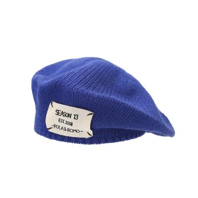 China Striped Women's Fashion Style Solid Casual Knitted Outdoor Berets Female French Street Autumn Hats Literary Cap Label Berets Vintage New for sale