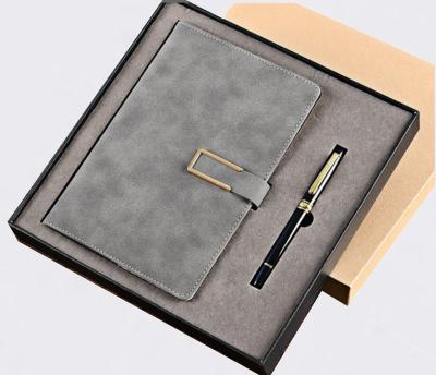 China Custom Wholesale Custom Personalized Logo Promotional Luxury Business Gift Set For PU Notebooks (80g) With Pen And Pen Slot. for sale