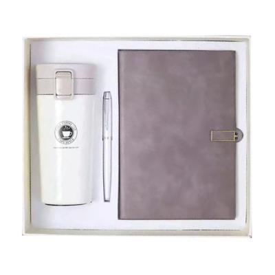 China Agriculture Custom Personalized Company Promotional Logo 3 in 1 Notebook and Stainless Steel Flasks Vacuum with Metal Pen Gift Set for sale