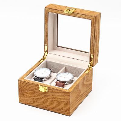 China Luxury Wooden Watch Storage Watch Box 2 Grids Wach Packing Box for sale