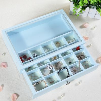 China Hot Popular Jewelry Storage Matte Wooden Jewelry Storage Box Drawer Style For Girls Christmas Gift Jewelry Show Packaging Box for sale