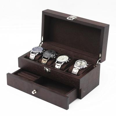 China watch & New Design Jewelry Storage 4 Slots Watch Box Luxury Wooden Watch Box Jewelry Case for sale