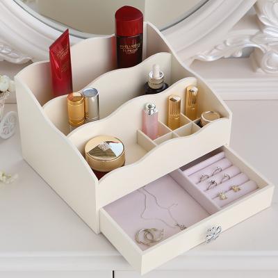 China Hot Popular Fashion Matte Lacquer Wooden Makeup Packaging Box For Women Ladies Girl Gift Storage Jewelry Cosmetic Dressing Display Box for sale