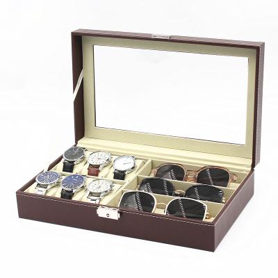 China watch & Wholesale 6 Slots Watch Boxes Sunglasses Storage and 3 Slots Glass Box Low Cost Watches and Glass Organizer Boxes for sale