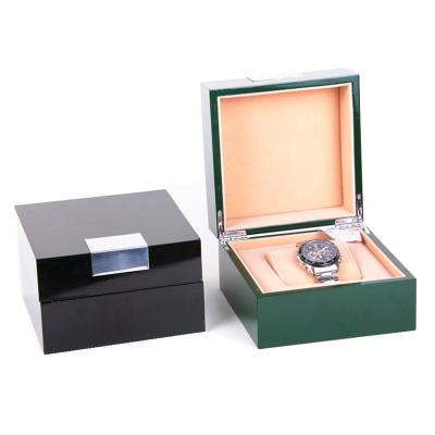 China Hot Popular Custom Logo Shiny Wooden Watch Storage Watch Display Case for Women Men's Gift Watch Package Storage Box Simple Watch Box for sale