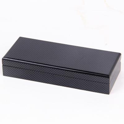 China Handmade High Quality Custom Logo Carbon Fiber Wooden Pen Box For Man Gift Fountain Pen Display Storage Packaging Pen Cufflink Set Case for sale