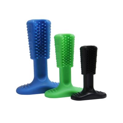 China Silicone Factory Wholesale Silicone Squeaky Tooth Toothbrush Bite Dog Chew Cleaning Toy for sale