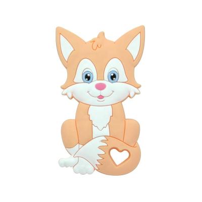 China Silicon Customized Silicone Baby Teether Animals Fox Shape Silicone Teether for sale