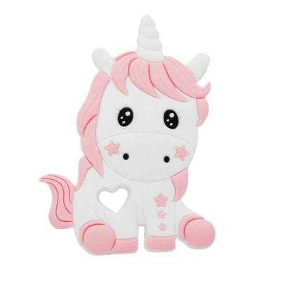 China Wholesale Silicon Silicone Unicorn Shape Teether Chewing BPA Free Teether Toy For Baby for sale