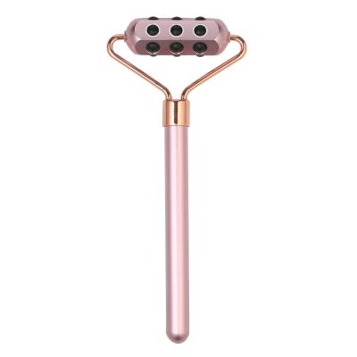 China 18 Face Germanium Anti Wrinkle Slimming Metal Stone Facial Jade Mini Mask Brush Roller Massage for sale