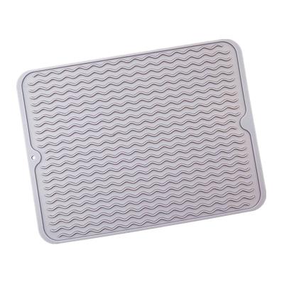 China Viable Silicone Dishes and Water Cup Drain Mat High Quality Silicone Sink Patting Silicone Dish Drying Mat for sale