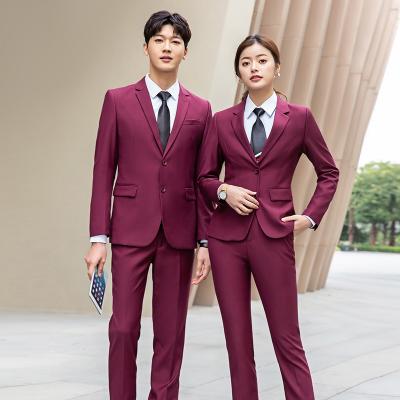 China Newest Anti-wrinkle fashion men and women business clothes suit interview suit for sale