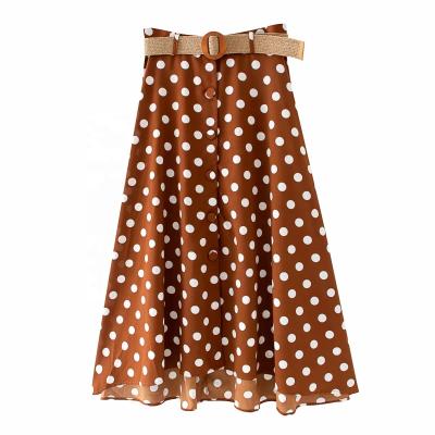 China Hot Item Plus Size Selling Personality Wave Dot With Belt Accessories Skirts For Ladies Women for sale