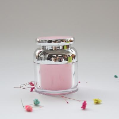 China Customizable Color Cream Skin Care Cream Powder Acrylic Loose Use And Plastic Type Acrylic Cosmetic Jar for sale