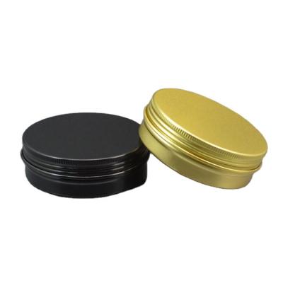 China 50g 50ml Cosmetic matte black aluminum jars cosmetic cream jar with aluminum lids with hot sale for sale