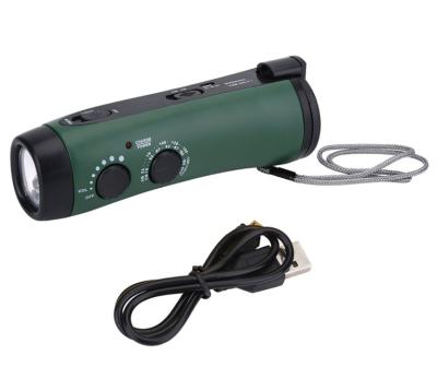 China Smallest Earthquake Rescue Emergency Hand Crank Portable Flashlight AM FM Handheld Radio Emergency Radio with Li-battery inside for sale