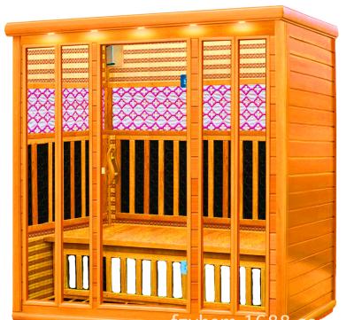 China Computer Control Panel Factory Wholesale Far Infrared Solid Wood Infrared Sauna 2 Person Carbon Fiber Dry Steam Sauna Room for sale