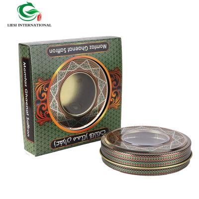 China food saffron tin can empty plastic saffron container box for sale