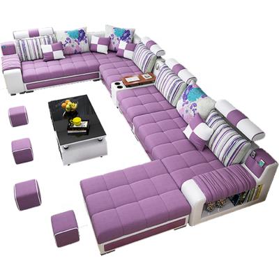 China Factory Wholesale Adjustable Living Room Washable Fabric U-shaped Sectional (Waist) Sofa Set for sale