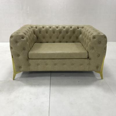 China OEM Style Tufted American Leather Tufted Chesterfield Sofa Set Couches For Hotels for sale