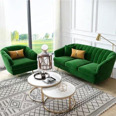 China Manufacturer Home Furniture Green Velvet Reclining Sofa Set Modern Luxury for sale