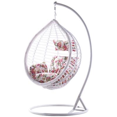 China Modern Water Drop Shaped Egg Chair Soft Thick Swing Cushion Chair Wicker Hanging Chair for sale