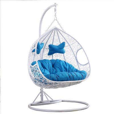 China Modern Durable Wicker Single Swing Double Shape Chestnut Furniture Rattan Egg Hanging Chair for sale