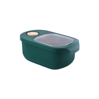 China Modern Rice Dispenser Green Measuring Cup Rice Dispenser Container Cereal Storage for sale