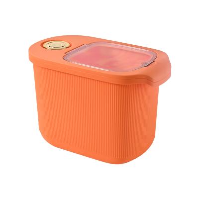 China Modern Plastic Container Dispenser Bulk Cereal Orange Transparent Storage Box for sale