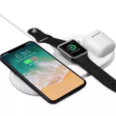 China Ultra-thin 3 in 1 Qi Pad Holder Magnetic Induction Charging Wireless Charger Compatible for iPhone 8/8+/X for Apple Watch and forAirPods for sale