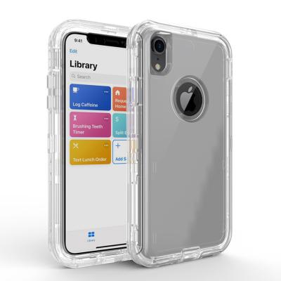 China Shockproof For iPhone X Case 3Proof Heavy Duty Clear Full Body Protection Rugby Cover Shockproof Case For iPhone X for sale